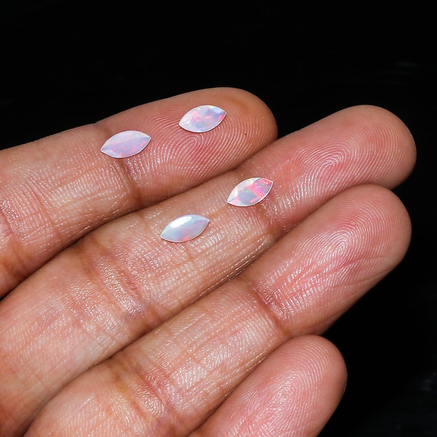 4 Pcs,7x3.5 MM, Yashee Natural Ethiopian Opal Crystal,Brilliant Cut, Marquise Shape, Jewelry Making Supply, Chakra Energy Healing Gemstone, Real Top Grade Crystal, Birthstone, Wholesale deal