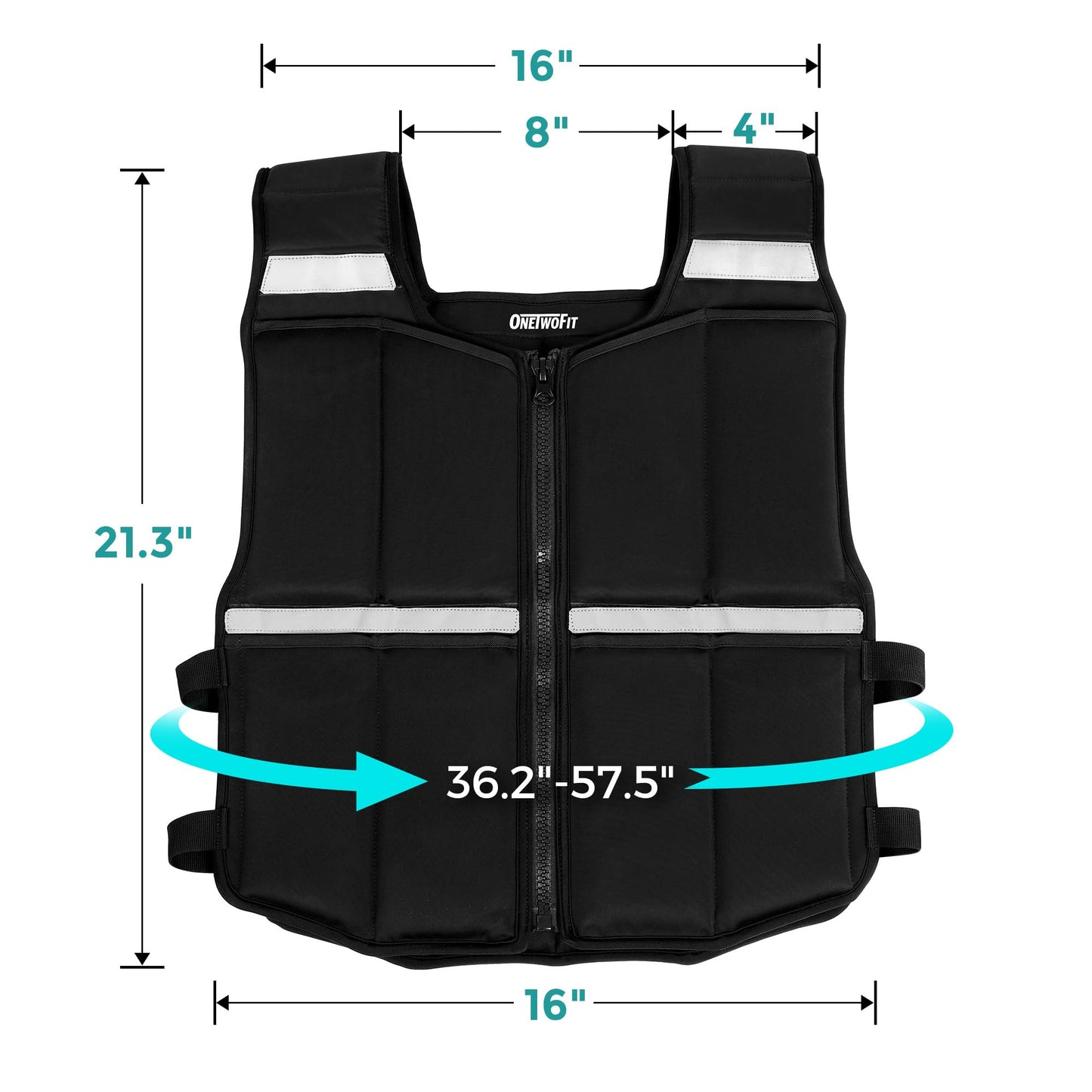 Adjustable Weighted Vest for Men Women, 19lb/35lb/45lb Rucking Vests for Walking with Zipper/16pcs Silicone Weights, Strength Training Workout Vest for Running GYM Home, Removable Reflective Strips