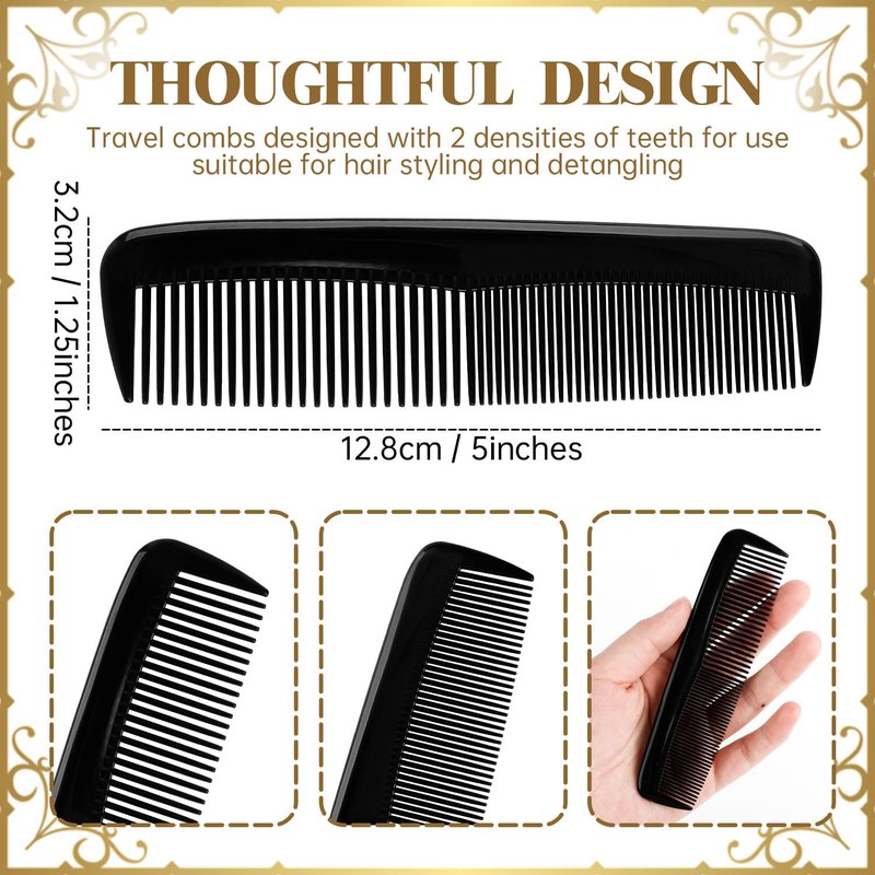 300 Pieces Hair Combs Bulk, 5 Inch Pocket Combs, Black Comb for Women and Men, Hotel, Travel, Charity, Homeless, Nursing Home