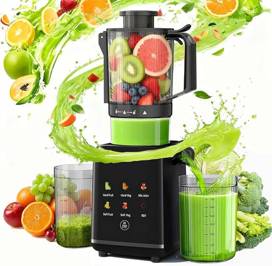 Kismile Cold Press Juicer Machine with 5 Modes, ABS Housing & HD Display, 4.5" Wide Feed Chute Slow Juicer for Fruits & Vegetables, Quiet Masticating Juicer Press, Easy to Clean, High Juice Yield