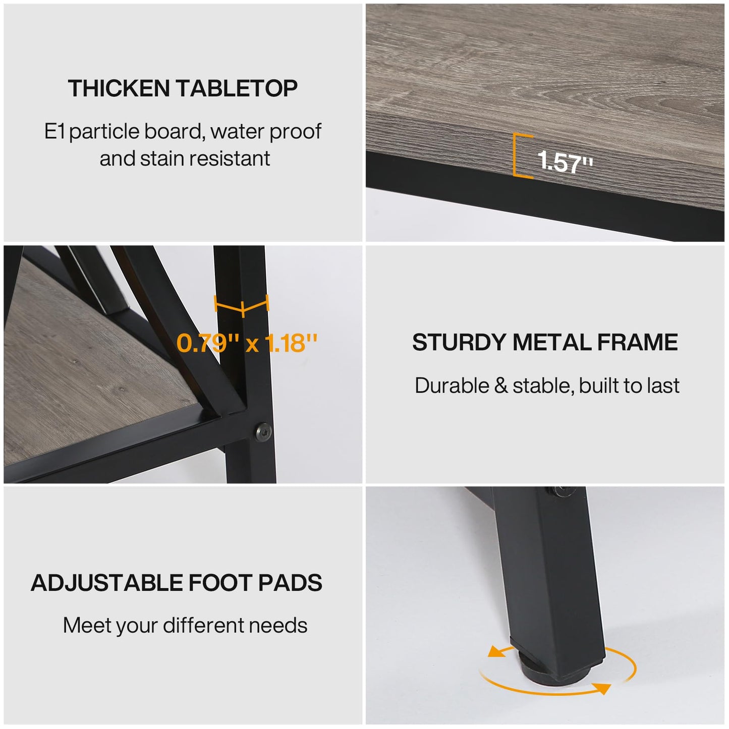 Tribesigns 70.9 inch Extra Long Console Table, Industrial Sofa Table Behind Couch with 2 Tier Storage Shelf, Narrow Entryway Hallway Accent Table for Living Room, Grey
