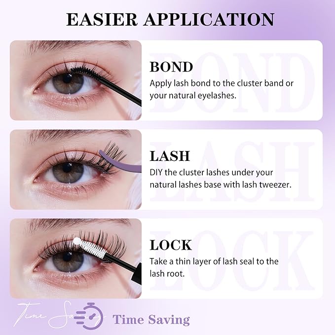 B&Q Wispy Lash Clusters Full B49,Eyelash Clusters 156PCS Comfortable band Cluster Eyelash Extensions,8-18mm Volume Individual Lashes Lightweight D Curl Lash Clusters Soft Eyelashes Natural Look(B49)
