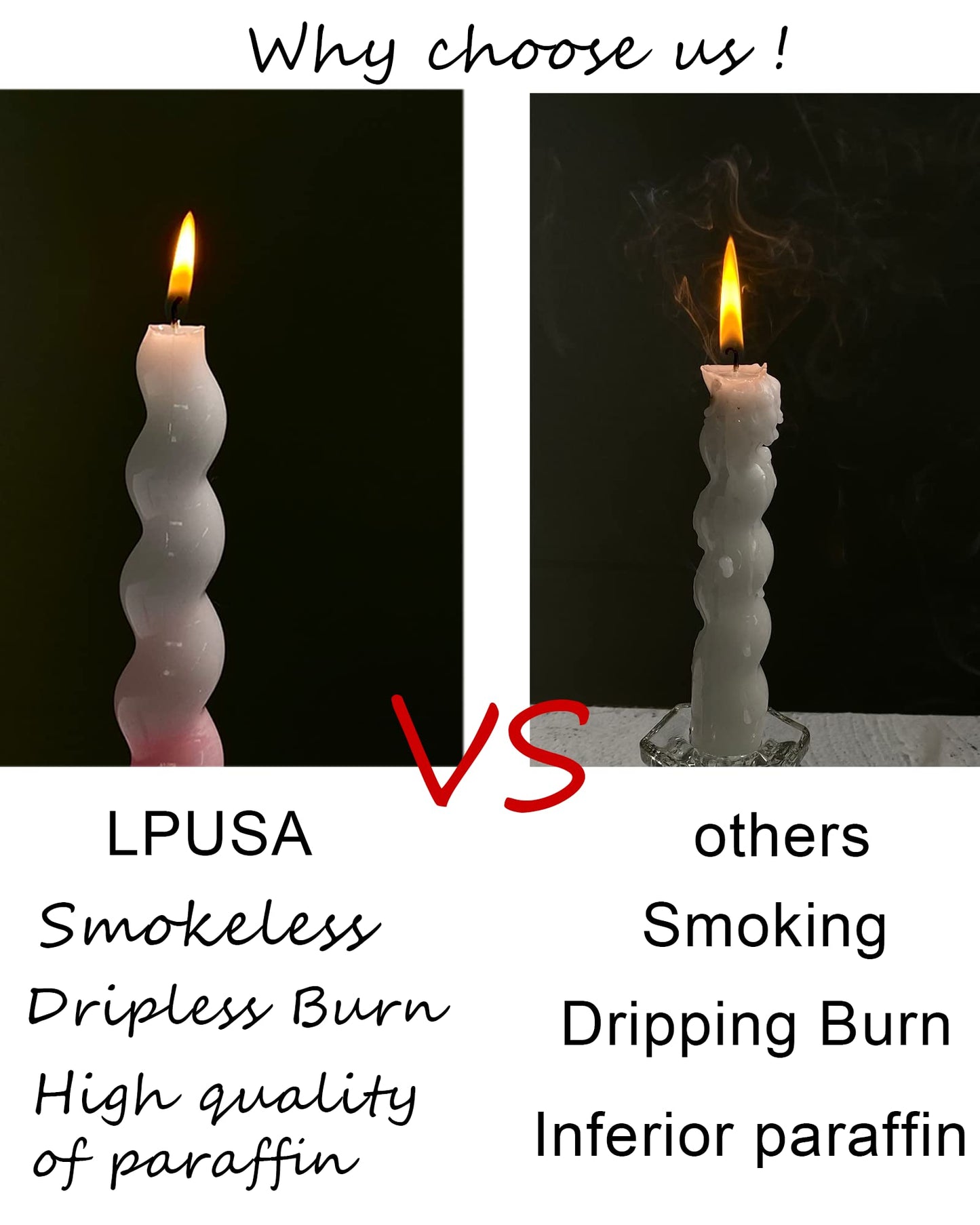 LPUSA Hunter Green Spiral Taper Candles Twisted Candlefor Holiday Wedding Party Wax Unscented Dinner Candle Dripless,Christmas Gift,4pcs（7.5" Hunter Green）"