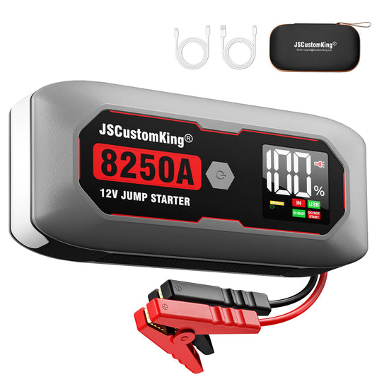 8250A Jump Starter Battery Jump Starter Battery Pack (for All Gas or 10.0+L Diesel), 12V Potable Heavy Duty Car Jump Start with 3.2 inch HD Screen, 2 USB Power Bank 48-Months Stand-by Time