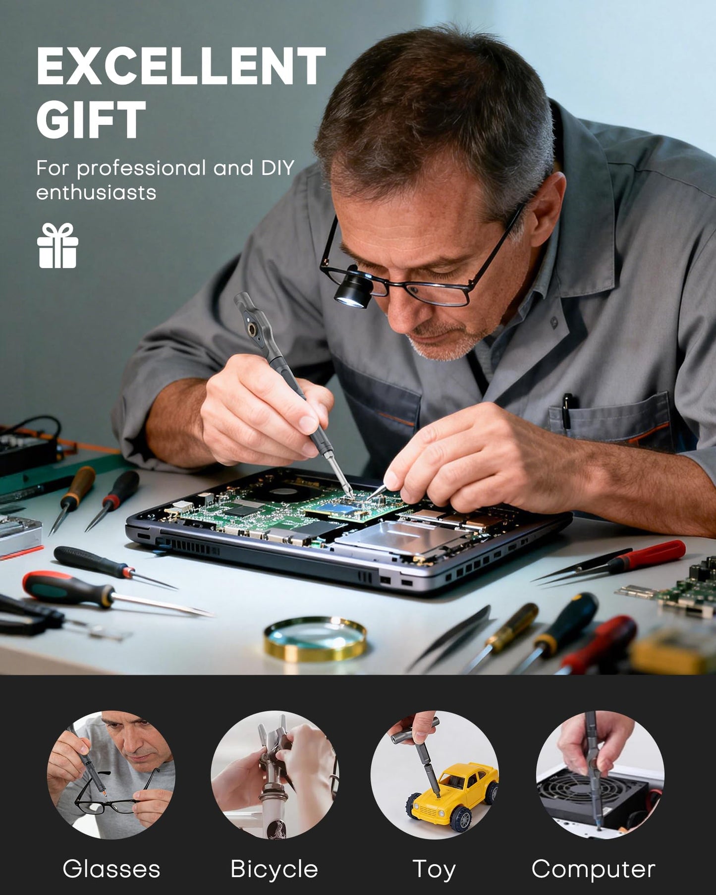 42 in 1 Magnetic Screwdriver Set Multi Bit Ratcheting Screwdriver with Storage Case Repair Tool Kit for Computer Electronics Bicycles Watch Ring Doorbell Furniture and DIY Projects