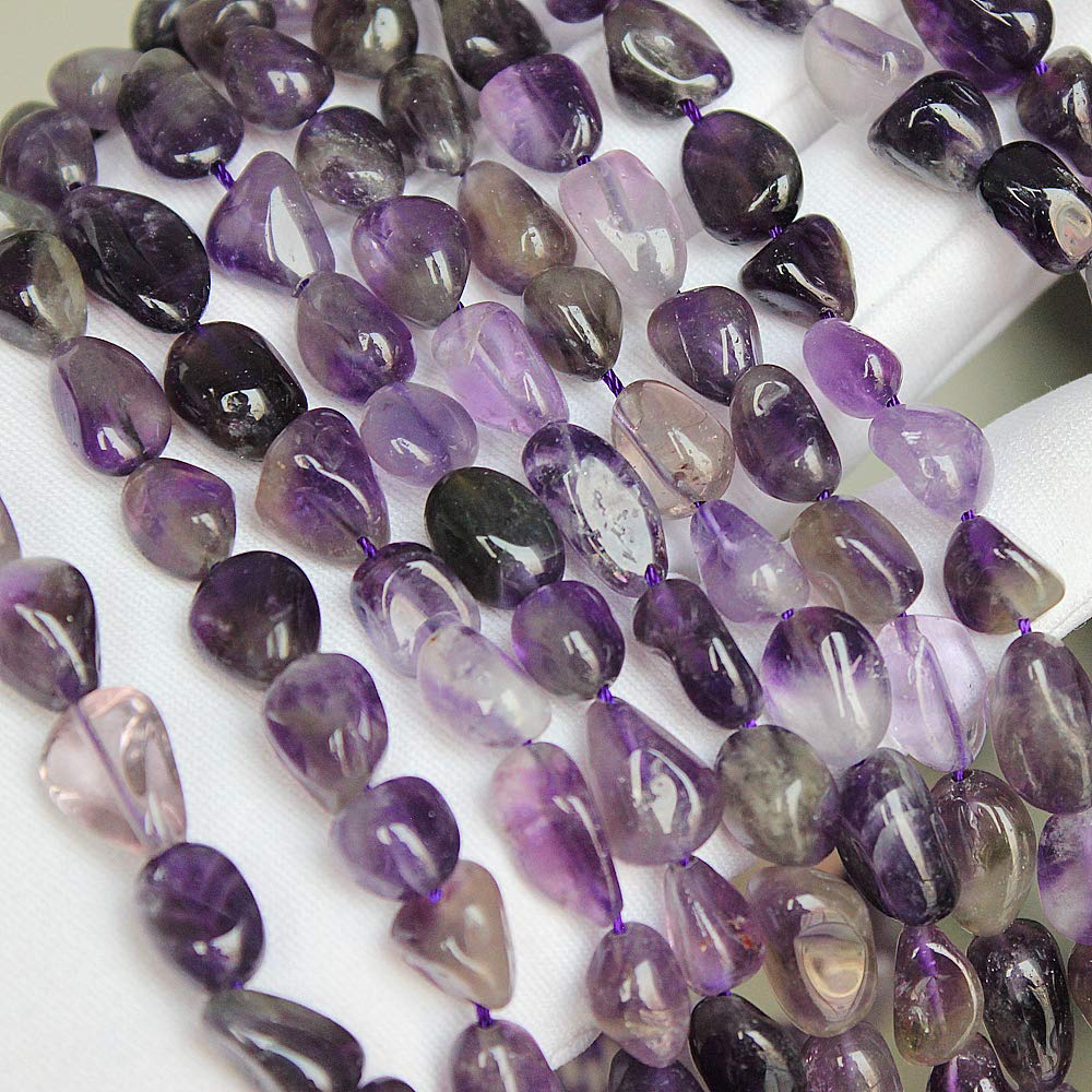 MJDCB Natural Irregular Shape Stone Beads 6-8mm Amethyst Gemstone Energy Crystal for Jewelry Making Bracelet Necklace