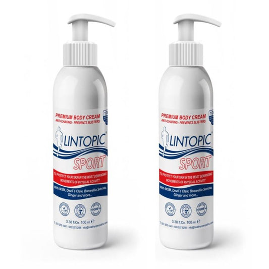 LINTOPIC Anti Chafing Cream for Women & Men (2 Pack) – Prevents Thigh Chafing, Friction & Skin Irritation – Fast Absorbing Non Greasy Formula for Running, Cycling & Sports – 3.38 fl oz Each