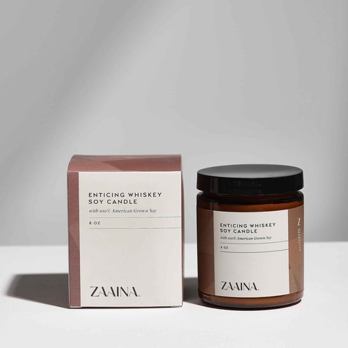 ZAAINA Men’s Self Care Package, Relaxation Spa Gift Set for Him - Luxury Natural Handmade Grooming Kit for Husband Dad Friend, Birthday & Christmas Gifts for Men (Premium Set with Whiskey Candle)