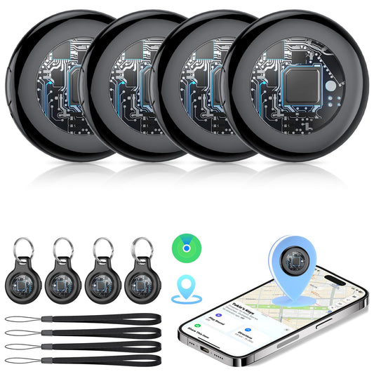 2026 New [Apple MFi Certified] Air Tracker Tags-4 Pack (iOS Only), Tukio Bluetooth Tracker for Apple Find My, Replaceable Battery, Key Finder and Item Locator Smart Tag for Keys, Bag, Luggage and More