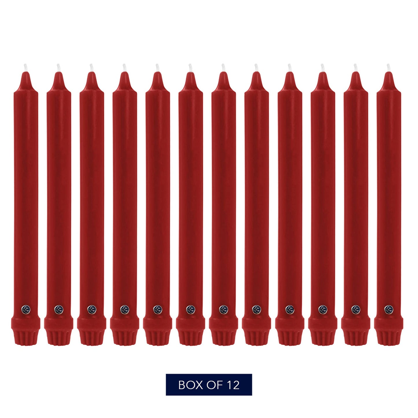 Colonial Candle Unscented Taper Candle, Classic Collection, Red, 10 in, Pack of 12 - Up to 8 Hours Burn