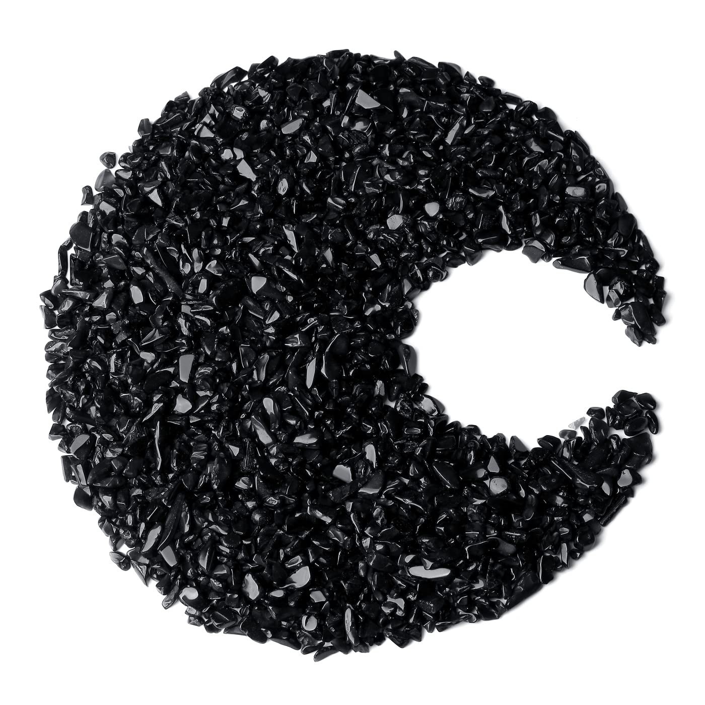 ZHIYUXI 1 lb Obsidian Crystal Chips Bulk Fish Tank Decorations Aquarium Rocks Gravel Vase Filler Stones Crystals for Candle Making Witch Kit Gravel for Plants Quartz Sand Gemstone Terrarium Supplies