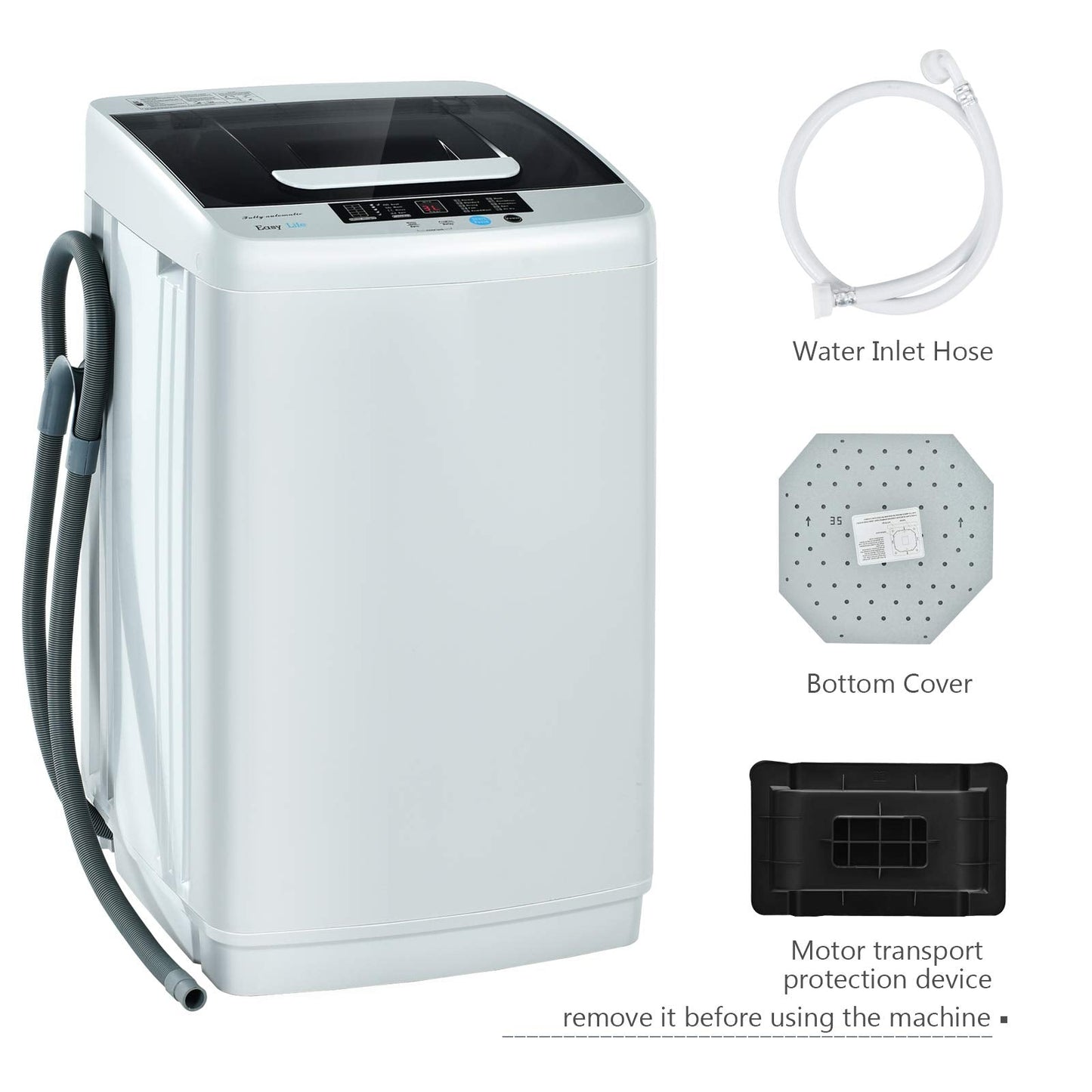 Giantex Full Automatic Washing Machine, 2 in 1 Portable Laundry Washer, 8.8lbs Washer and Spinner Combo, 1.04 cu.ft 10 Programs Built-in Drain Pump, Energy Saving Top Load for Apartment Dorm