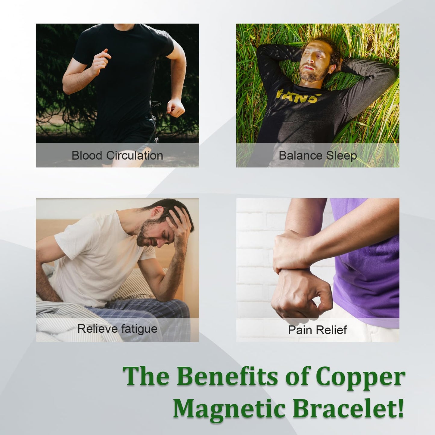Fashtour 4 Copper Rings for Men, 99.9% Pure Copper Magnetic Rings, Vintage & Cross Pattern Adjustable Cuff Ring