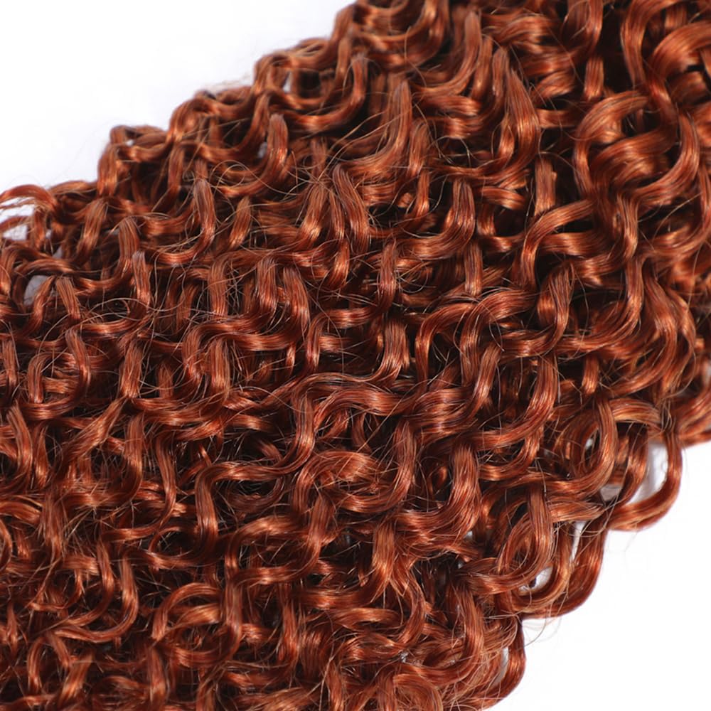 Reddish Brown Bundles Human Hair Water Wave Bundles #33 Copper Red 3 Bundles 12 14 16 Inch Brazilian Remy Auburn Brown Human Hair Extensions 300g Total Double Weft for Women