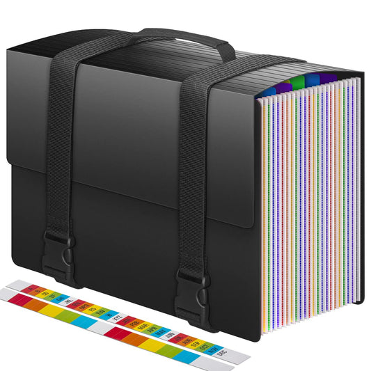 25 Pockets Accordion File Organizer with Handle, Expanding File Folders,Important Papers Document Organizer,Expandable,Durable,Perfect Portable Filing Box for Office,Home,A4/Letter Size,a-z Tab