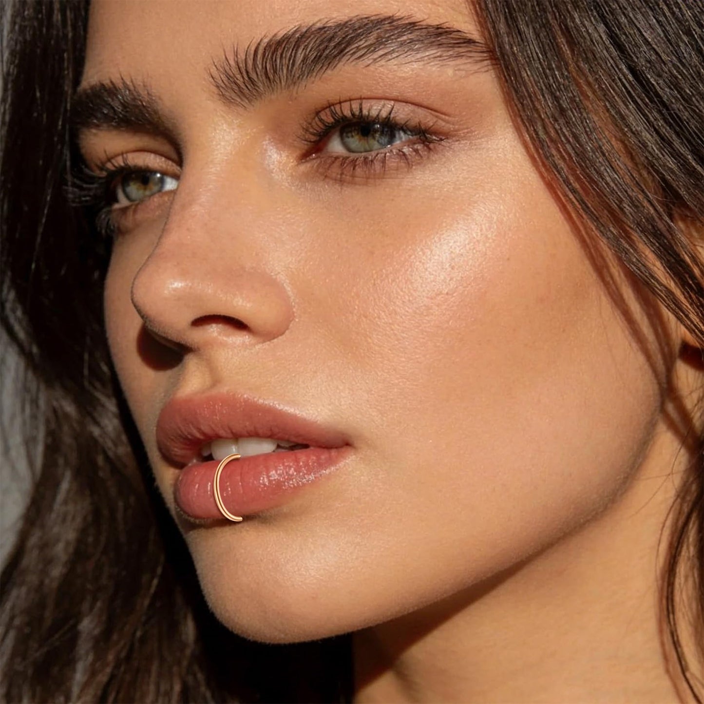 JFORYOU FORYOU Fake Nose Ring Fake Nose Piercing Fake Nose Rings Hoop for Women Faux Nose Piercing Clip on Non Pierced Faux Body Piercing Jewelry for Women Men
