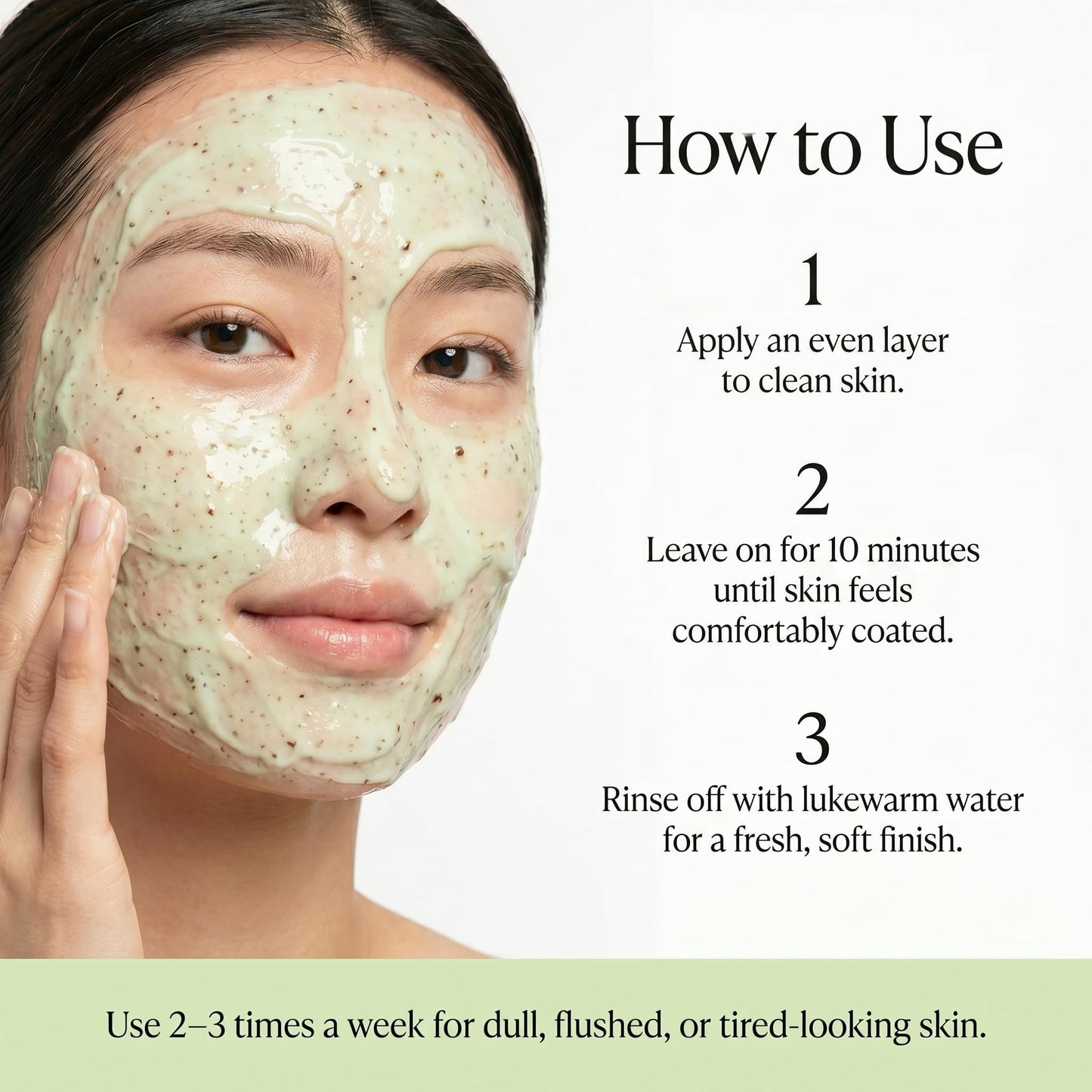 Cucumber Basil Face Mask Korean Skincare | Cooling Wash-Off Mask for Redness Relief & Sensitive Skin | Green Smoothie Mask with 3,500ppm Cucumber, Glutathione & 10 Types Hyaluronic Acid | K-Beauty