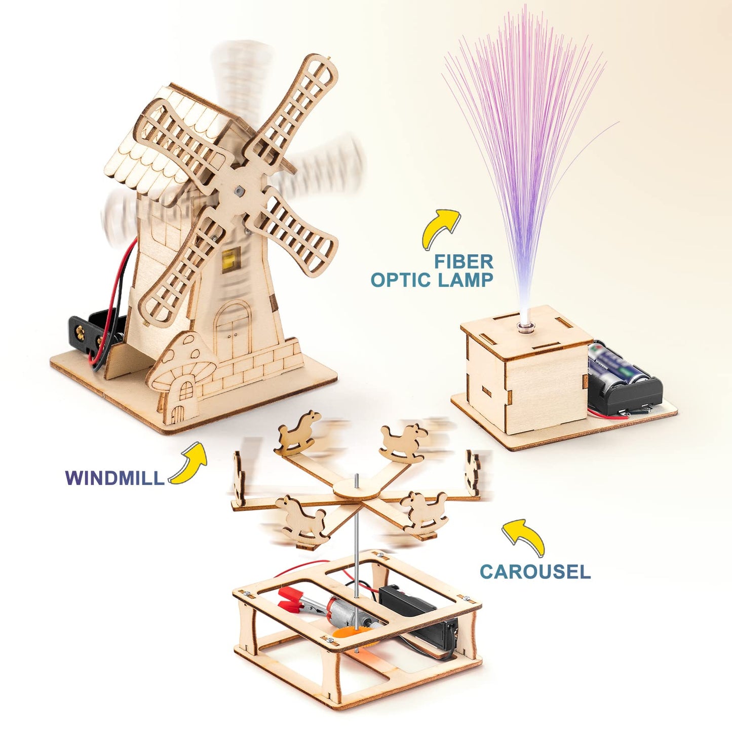 Yutin 5 Individual STEM Science Kits for Kids, Wood Arts and Craft Kits, STEM Toys for Boys Girls Age 8-12 8 10 12 13 14 Birthday Gift Idea, 3D Puzzles Building Engineering Model Set
