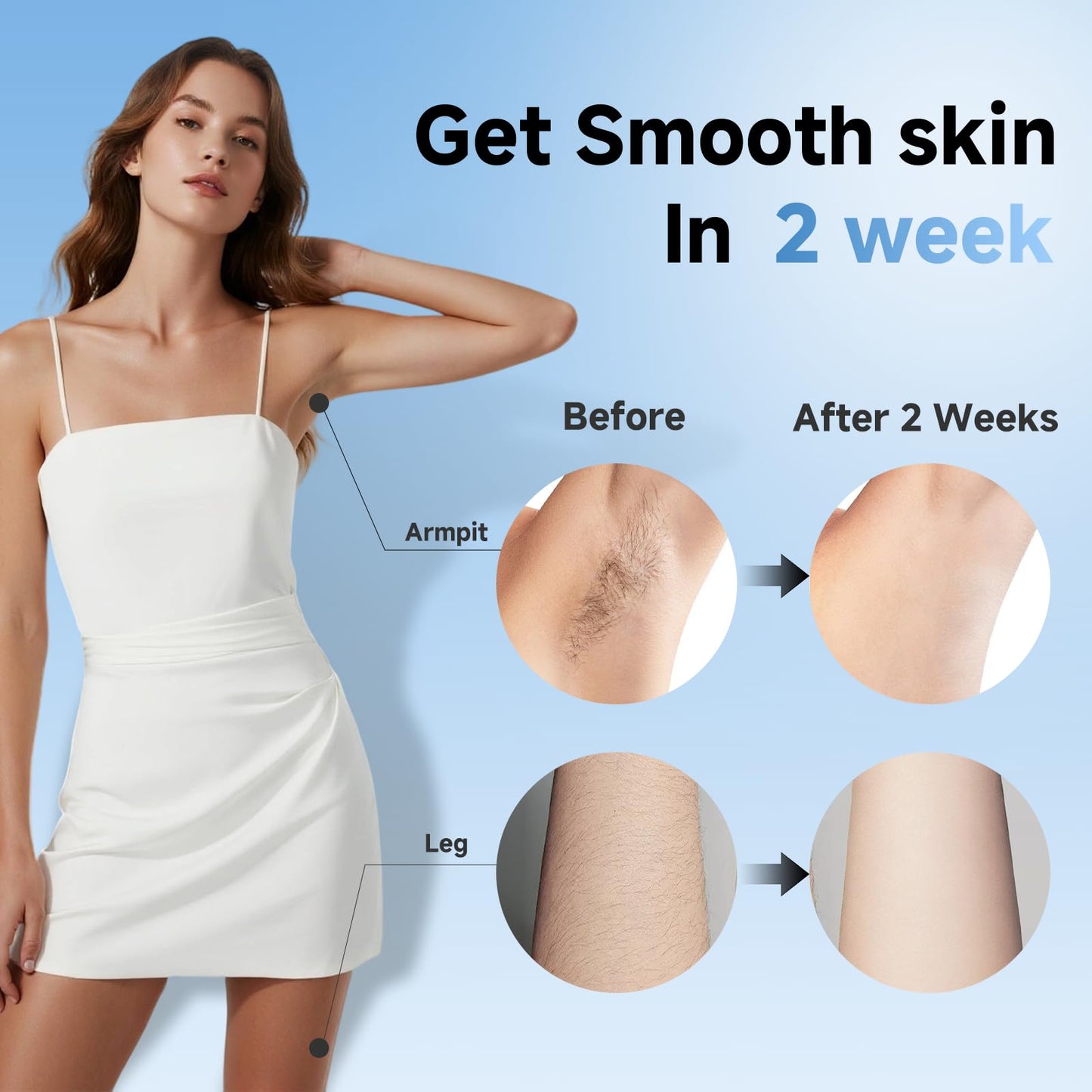 Painless IPL Laser Hair Removal for Women & Men, 39°F Sapphire Ice Cooling Technology, At-Home Laser Hair Removal Device for Face, Armpits, Legs, Bikini & Whole Body, Long-Lasting Results