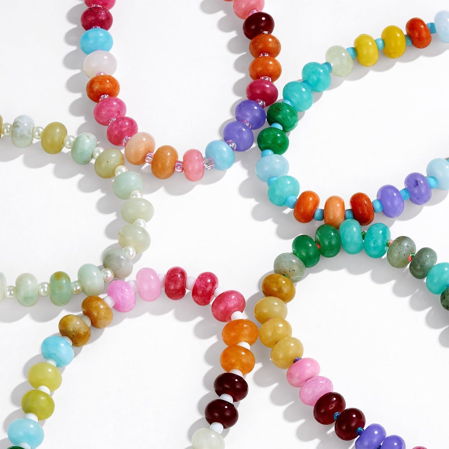 KissYan Beaded Bracelets for Women, Colorful Gemstone Boho Bead Bracelet for Beach, Natural Stone Handmade Summer Jewelry Gifts Style 2