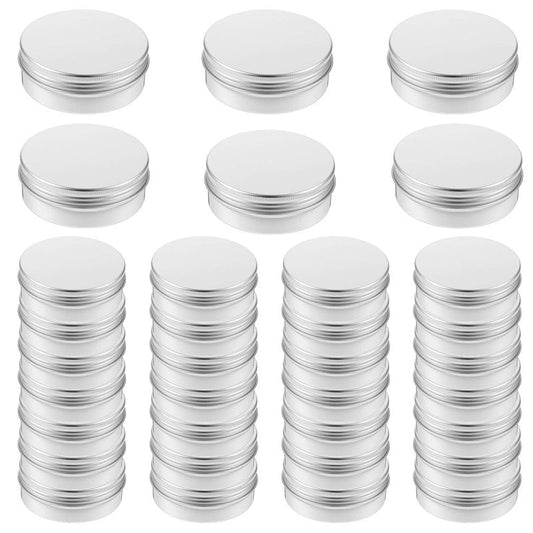 4 oz Tins with Lids, 30 Pack 4oz Tins Wide Mouth Aluminum Tin Cans, Durable Salve Containers Round Metal Tin with Lid,Candles or Salve(Silver)