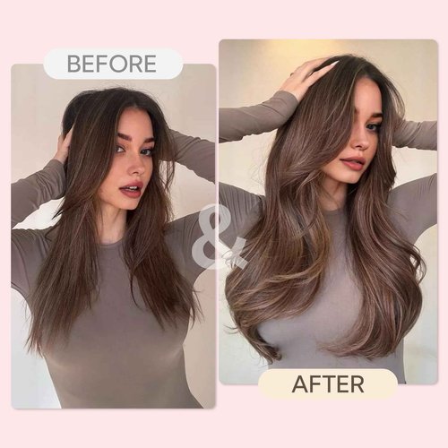 HOTBANANA Seamless Clip in Hair Extensions, 18 Inch 110g 7pcs Ombre Natural Black Mixed Chestnut Brown Invisible PU Skin Weft Straight Remy Human Hair Extensions