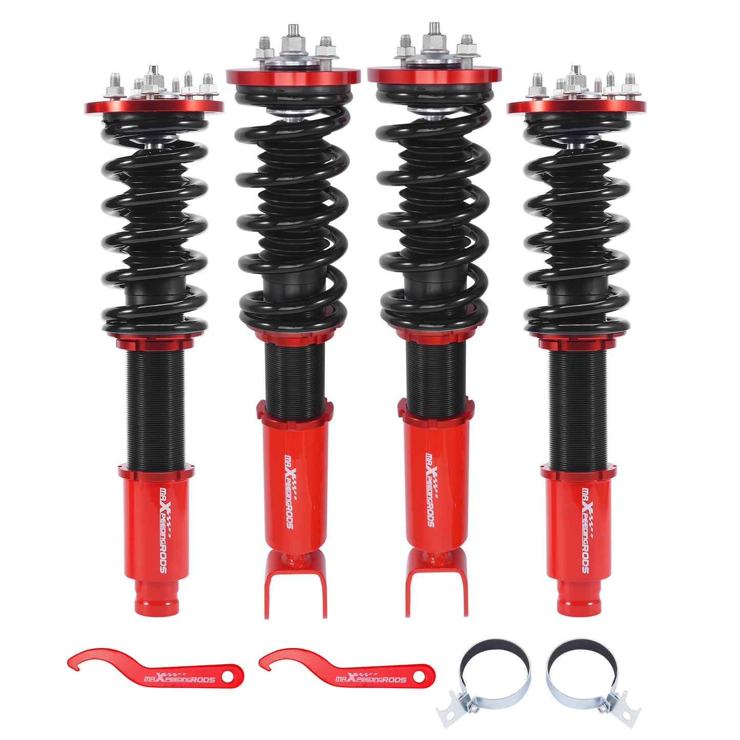 maXpeedingrods Coilovers for Honda Acoord 2008-2012, for Acura TSX 2009-2014, Height Adjustable Coilovers Suspension Kit, Preset Damping Shock Absorber Lowering Kit Red