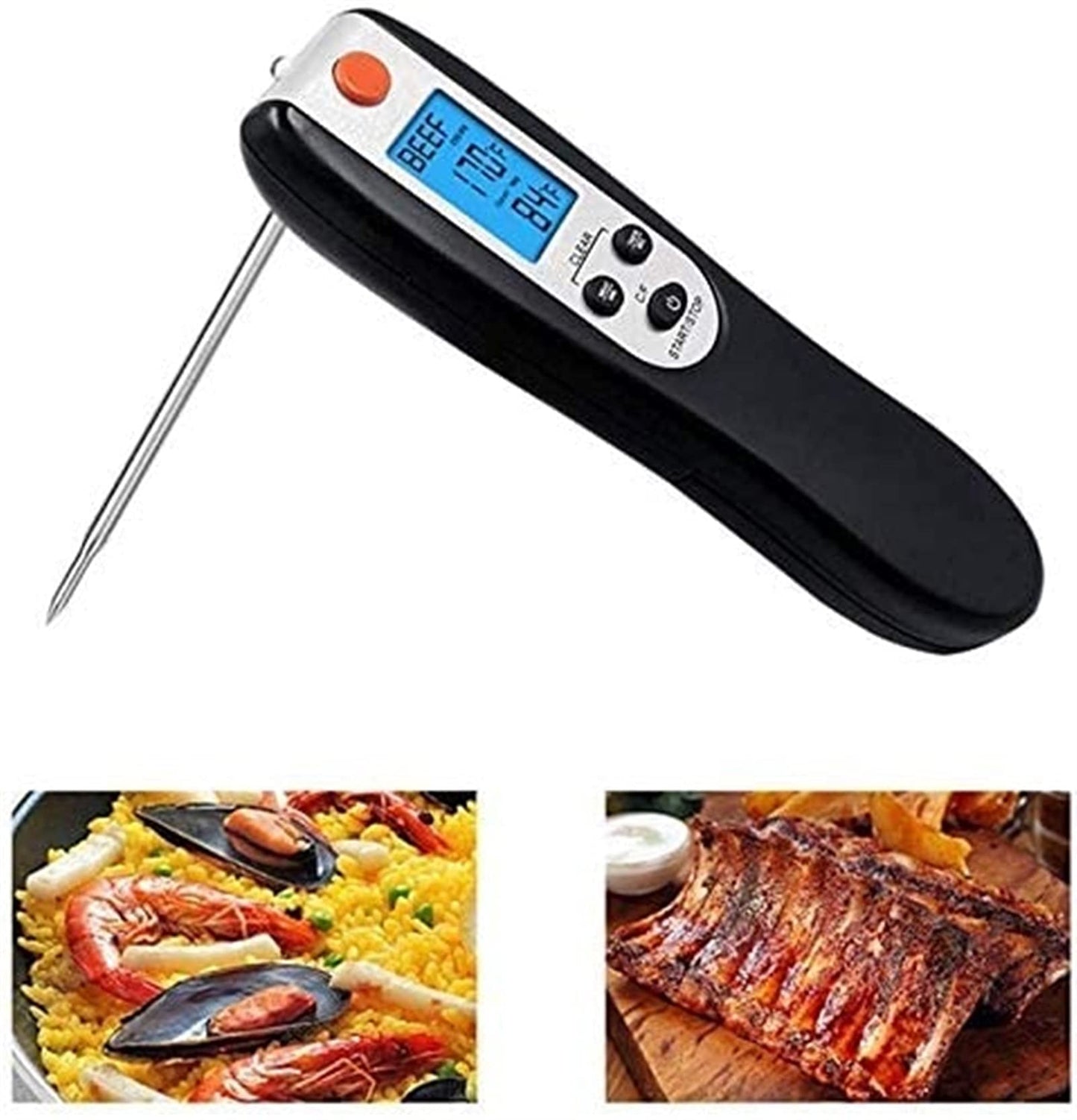 Feiyx Instant Read Meat Thermometer,Thermometer Instant Read Digital Thermometer,for Grilling BBQ Kitchen Food Cooking Thermometer