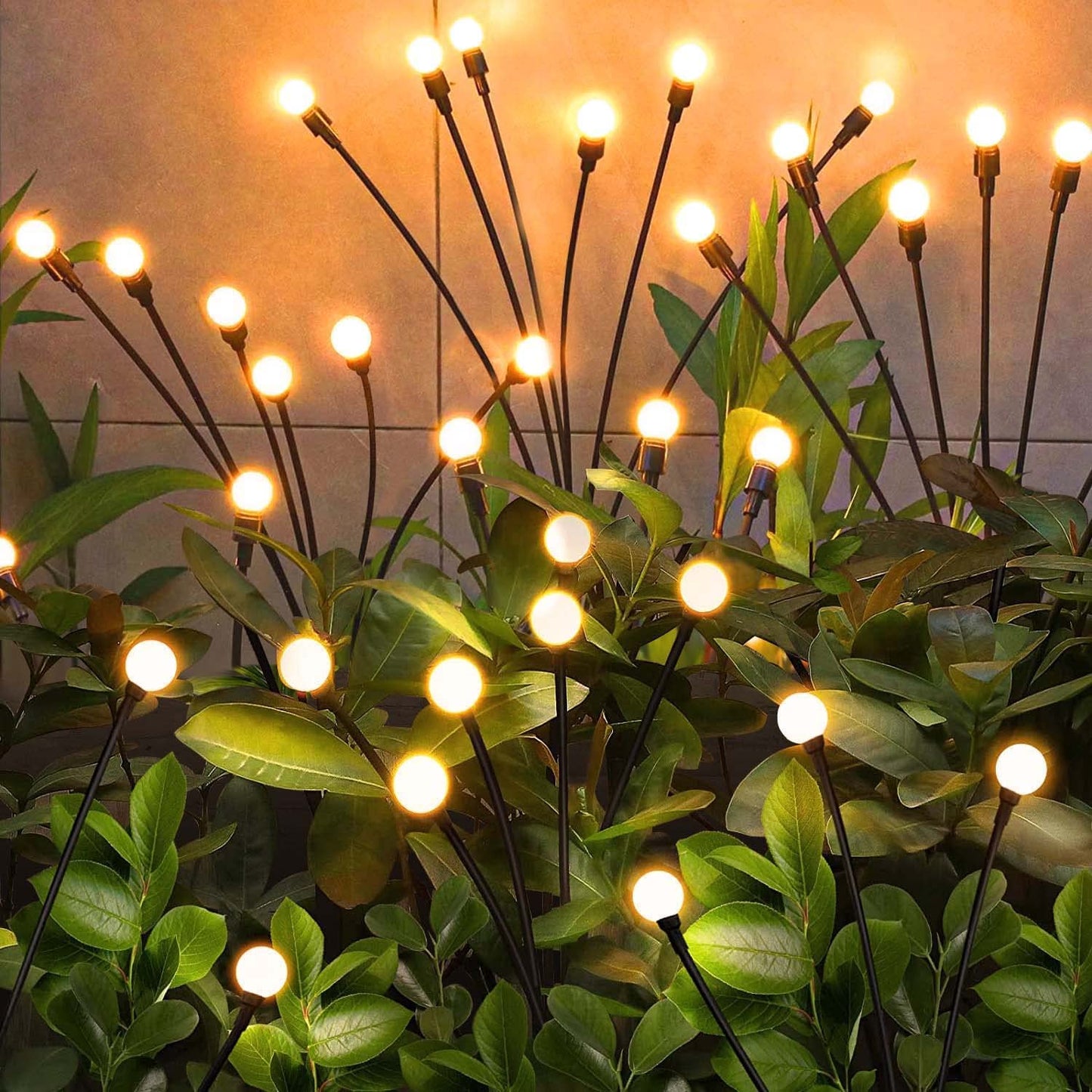 NBQQ Solar Garden Lights Outdoor, Waterproof Solar Powered Lights for Yard Pathway Patio, Swaying Lawn Decor as Gardening Gifts for Women Holiday（Warm White,6 Pack）