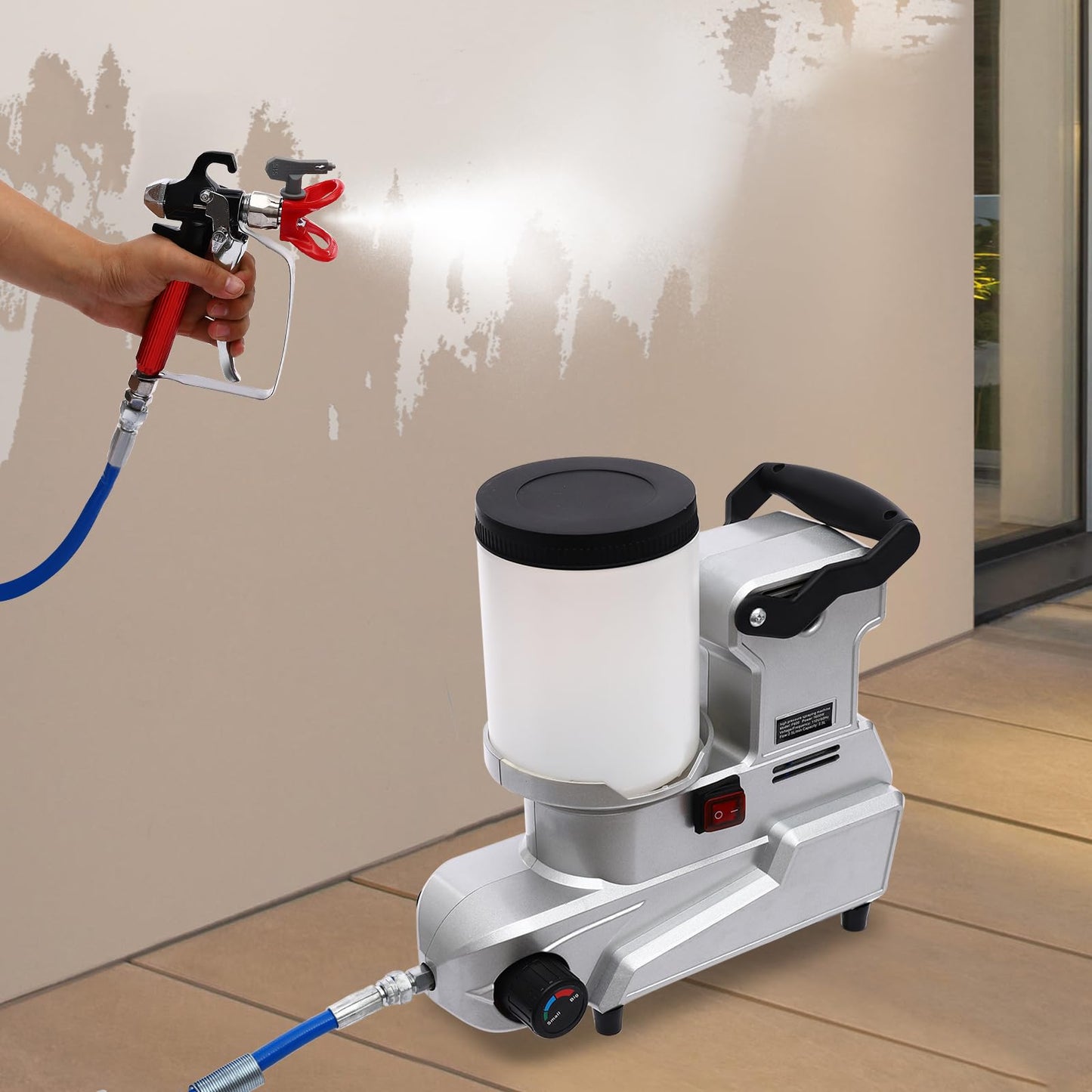 Airless Paint Sprayer,1600W High Pressure Efficiency Airless Stand Sprayer for Home Interior, Exterior, Commercial Use, DIY Handyman-Professional Contractor Grade Spray Paint Machine