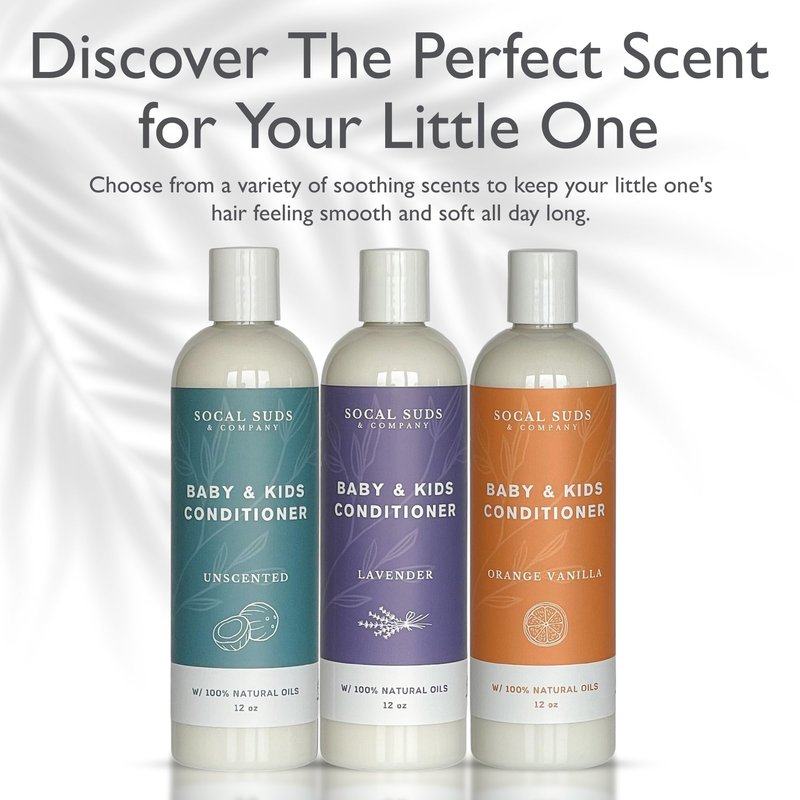 SoCal Suds & Company - Organic Baby & Kids Conditioner - Gentle Natural Ingredients, Vitamin Rich Organic Oils for Babies and Kids Sensitive Scalp - Orange Vanilla, 12oz - 2 Pack