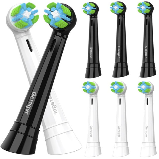 8 Pack Toothbrush Replacement Heads Compatible with Oral B iO, Toothbrush Heads Compatible with Oral B iO 3 4 5 6 7 8 9 10 Series Electric Toothbrushes, Black/White