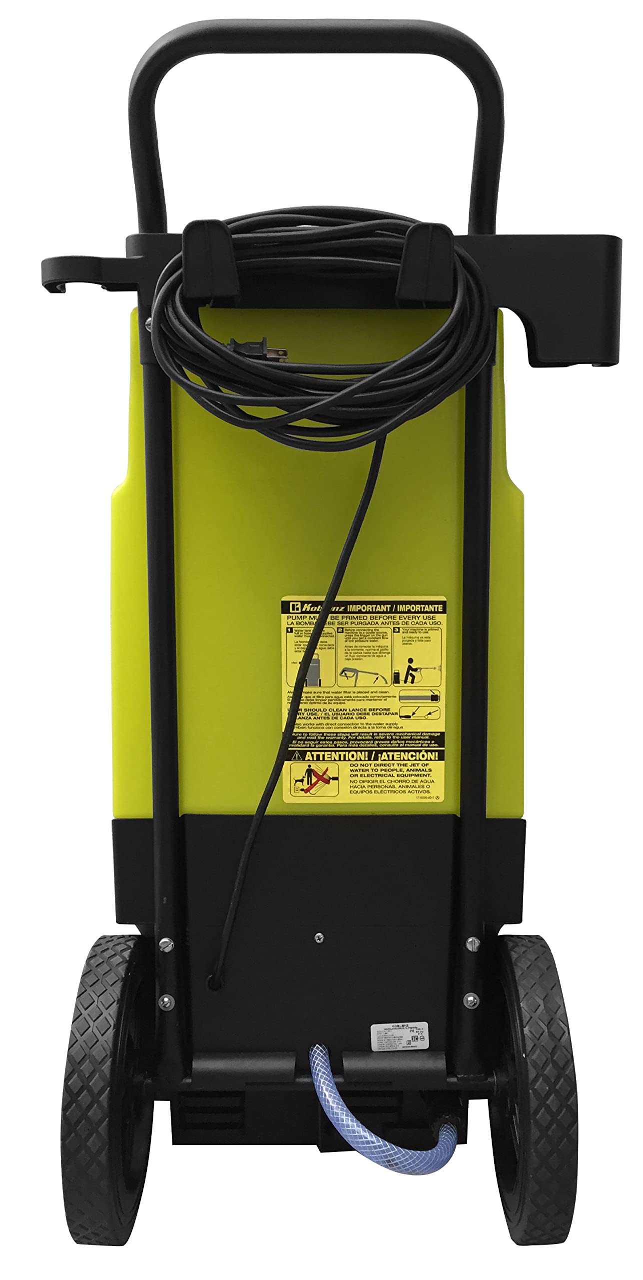 Koblenz HLT 380 2000 PSI Electric Pressure Portable Washer with Hose, Gun, and Other Accessories, Includes a 8 Gallon Water Tank, Green/Black