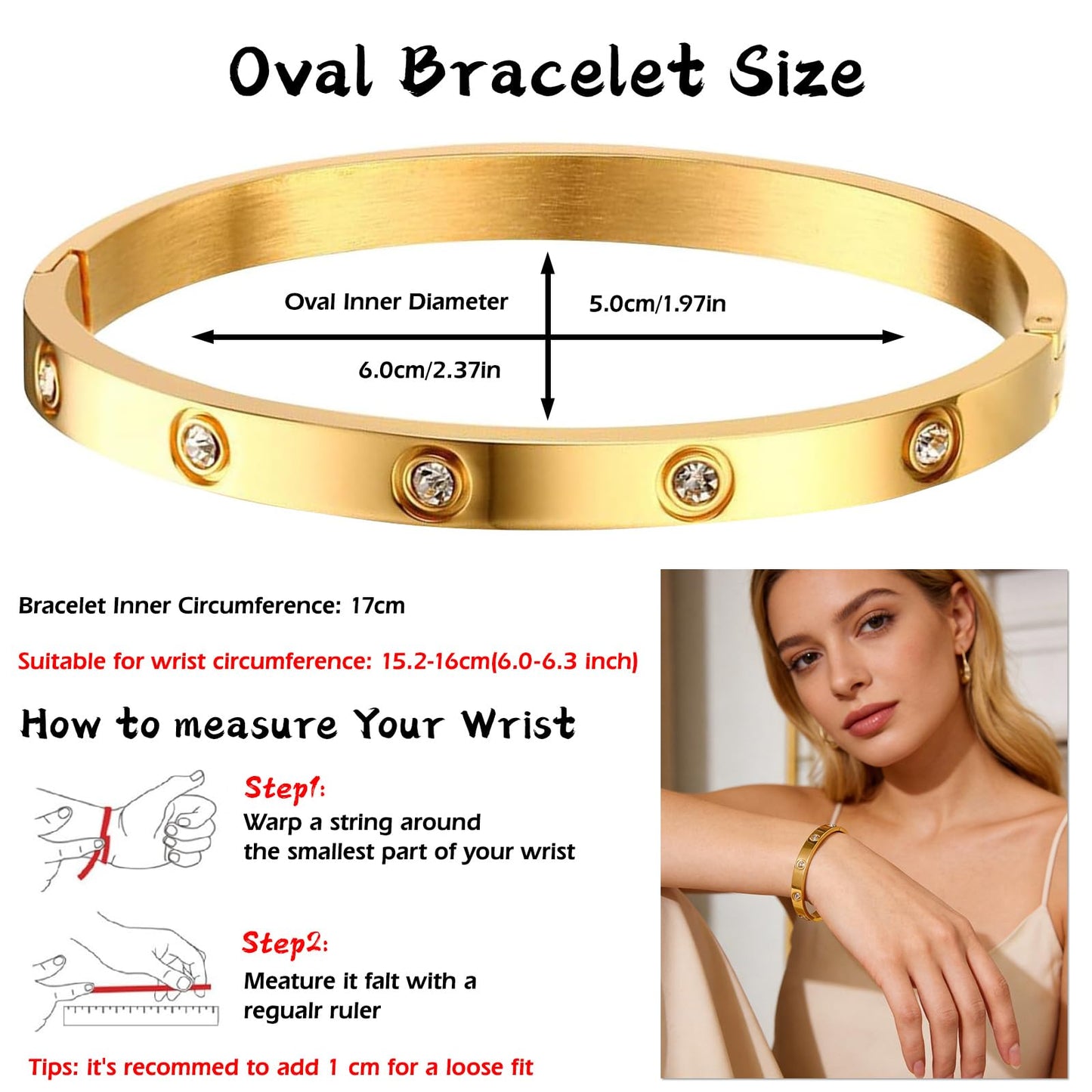 Ciormis 18K Gold Bracelet Stack, 3 Pcs Clover Nail Love Bangle Bracelets Set for Women Trendy Five Leaf Flower Jewelry Non Tarnish Gift Jewelry Braclets for Valentines Birthday Mother's Day Christmas