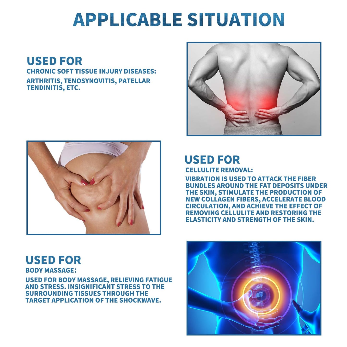 Electric Shockwave Therapy Machine for Body Shock Wave Therapy Device Muscle Relaxation Tool for Pain Relief Body Massager Focused Shockwave Therapy Machine