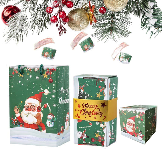 2025 New Year Surprise Gift Box Explosion Pop-up Cash, Unique folding and bouncing Gift box, Christmas and Birthday Surprise Explosion Box(12 bounces) (green)