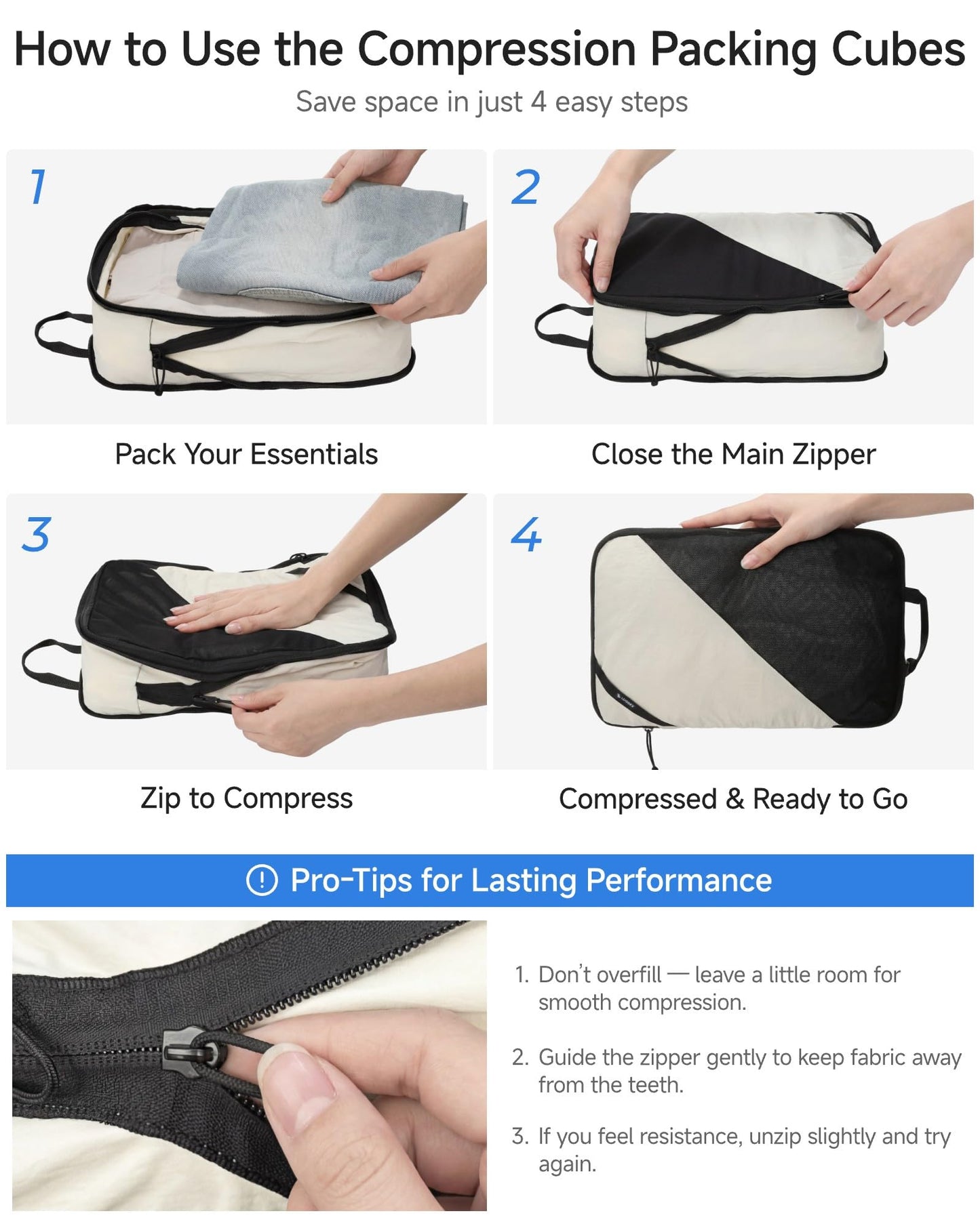 LUGGEX Underseat Carry On Luggage and 6 Set Packing Cubes Bundle – Travel Essentials