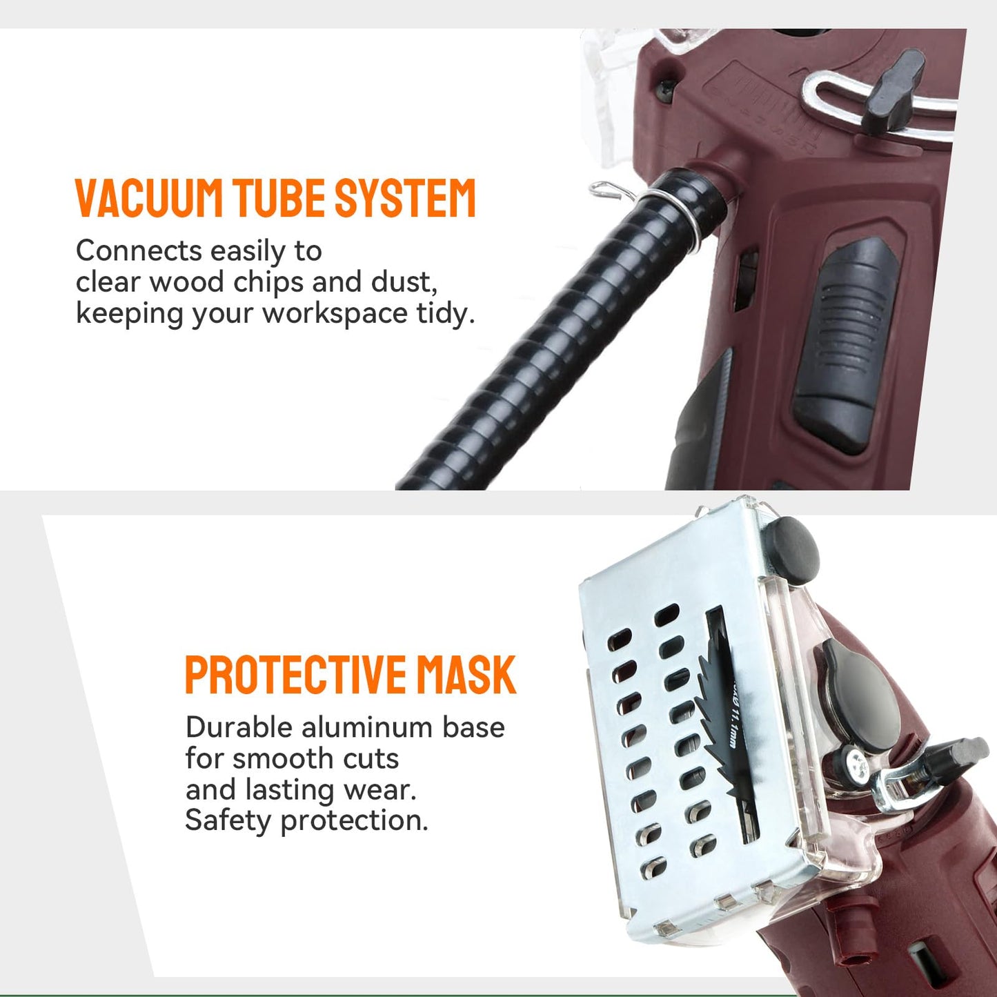 BRZOXIN Mini Circular Saw Set, Handheld Circular Saw Corded 3400RMP 400W 110V Max Cutting Depth ½ Inch/12mm w/6 Blades, Multifunction Compact Circular Saw for Wood Drywall Tile Soft Metal PVC Pipe