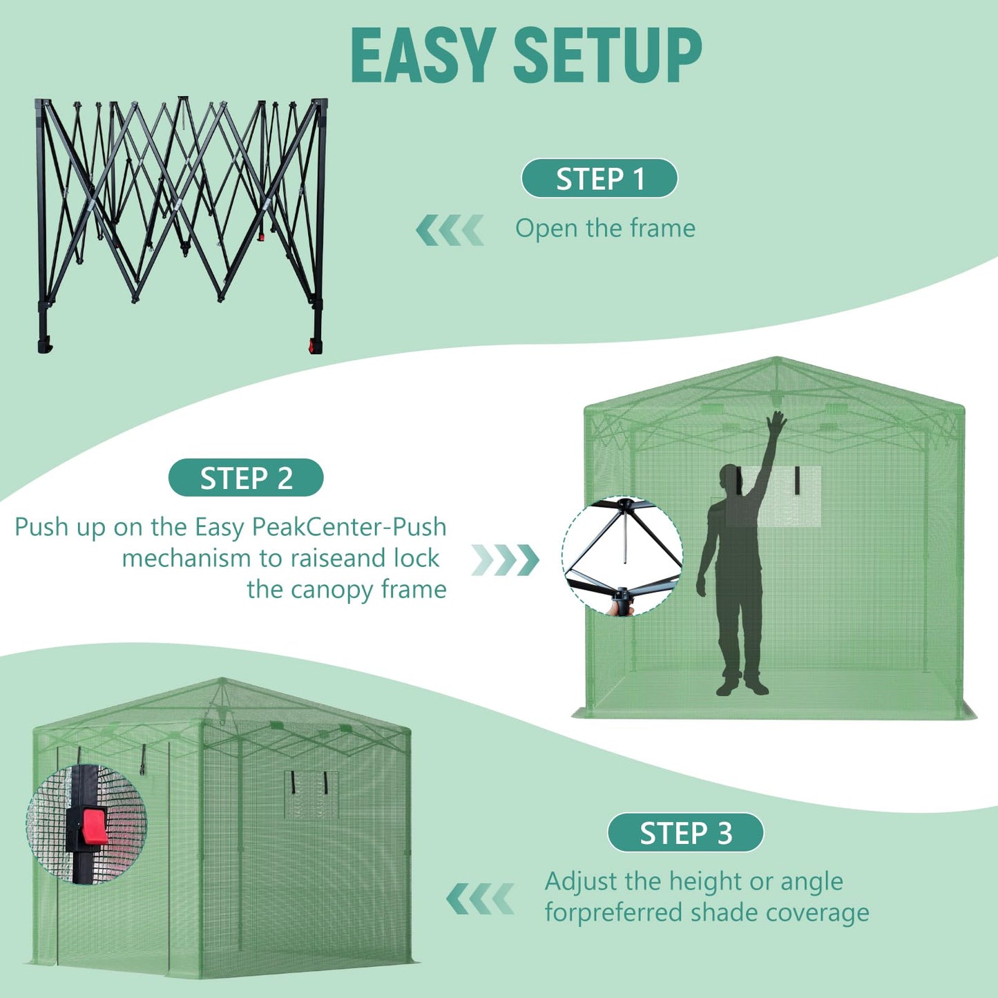 Pop Up Greenhouse 8x12FT, Pop Up Green House for Outdoors, Portable Greenhouses, Walk-in Greenhouses, Popup Greenhouse Kit, Easy Set Up