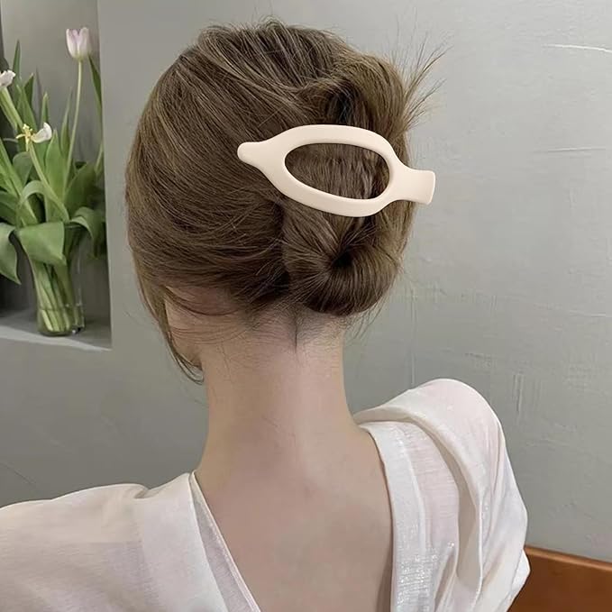Flat Hair Clips for Women Lay Flat Hair Claw Clips for Thin Thick Hair 3Pcs French Concord Hair Clips Large Hair Clips Matte Neutral Jaw Clips Hair Clamps Hair Accessories White Grey