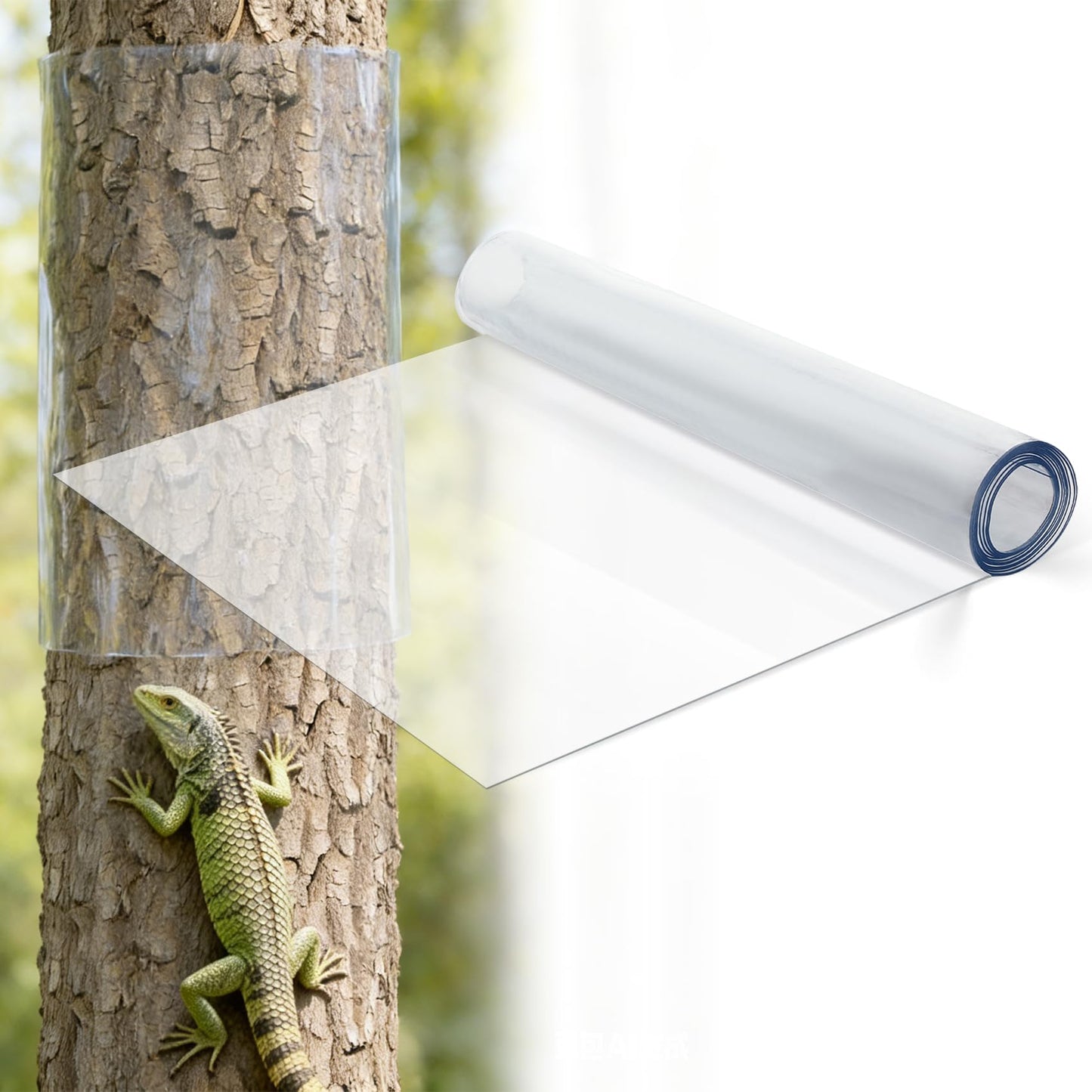 noblequest Iguana Tree Wrap for Damaged Bark, Tree Trunk Protector Guard, Anti-Reptiles Climbing Barrier for Trees with PET Tape, Reusable Tree-Safe Guard (60×15.75in)