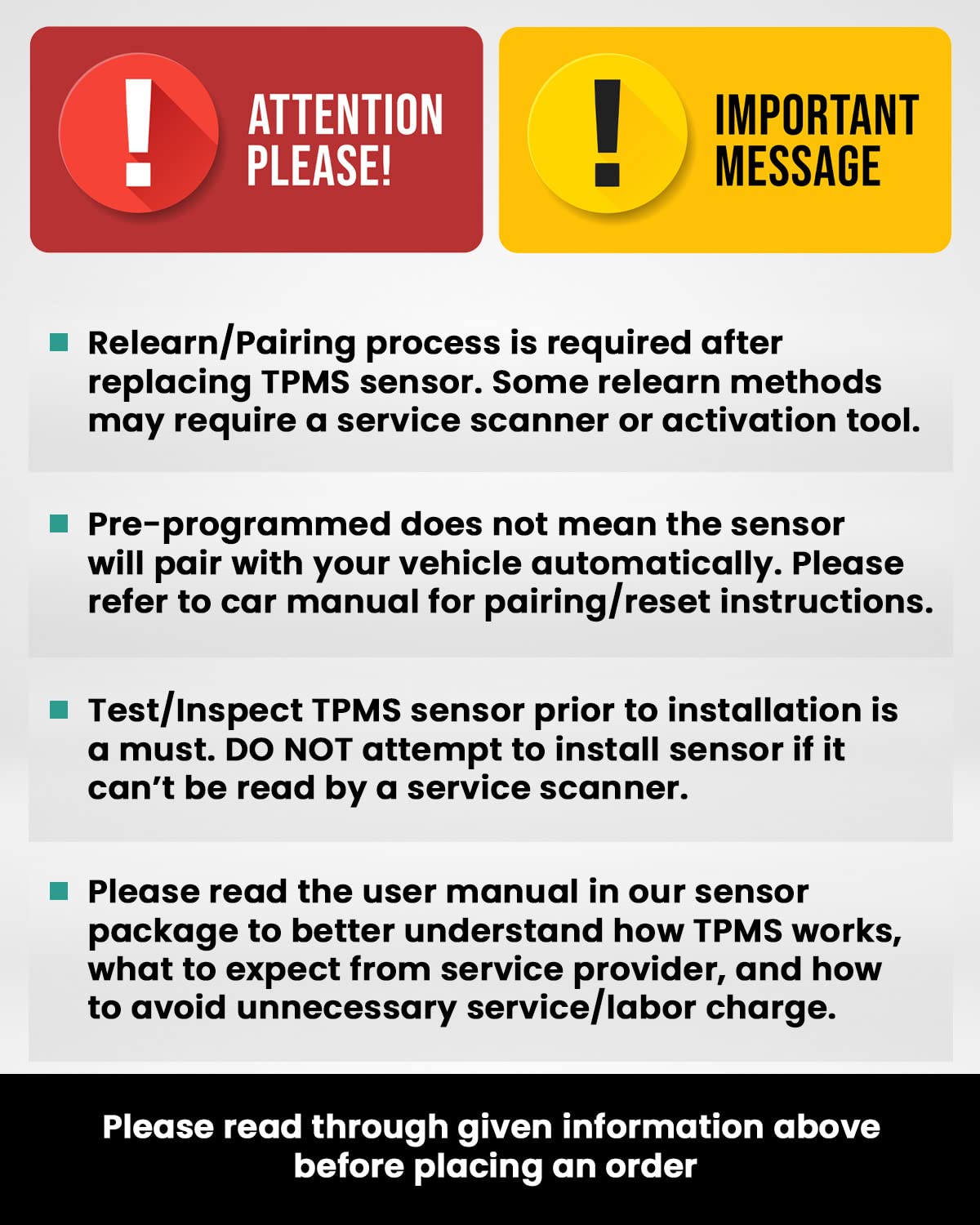 MORESENSOR Signature Series 433MHz TPMS Tire Pressure Sensor 4-Pack | Preprogrammed for Select 850+ European/American Brand Models | Replacement for 56029398AA | Clamp-in | NX-S033-4