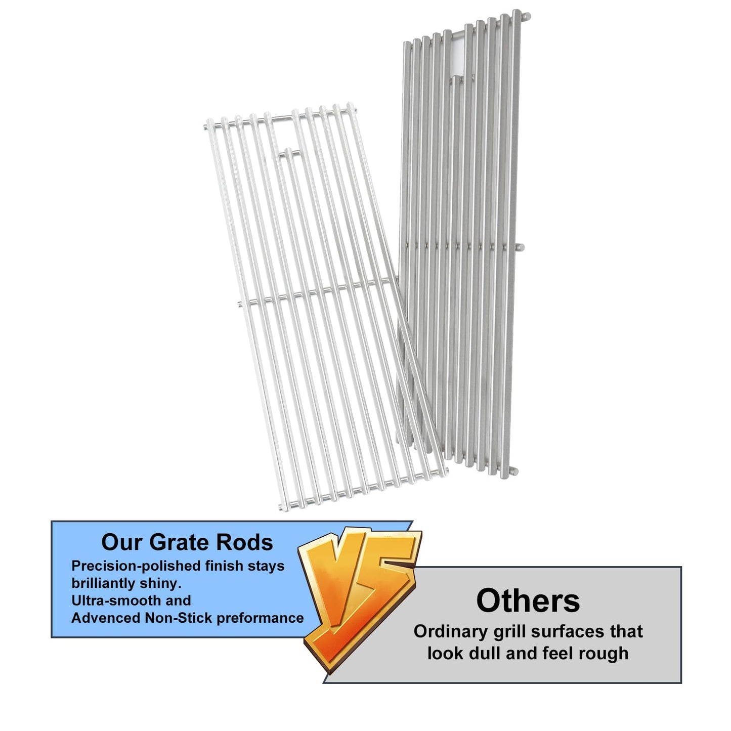 J＆HYBBQ 4 Pcs 18" Triangle Rod Grill Grates Replacement Parts for Blaze Grill for 3, 4, or 5 Burners, 18 x 7-3/8 Inch Stainless Steel BBQ Grill Grate