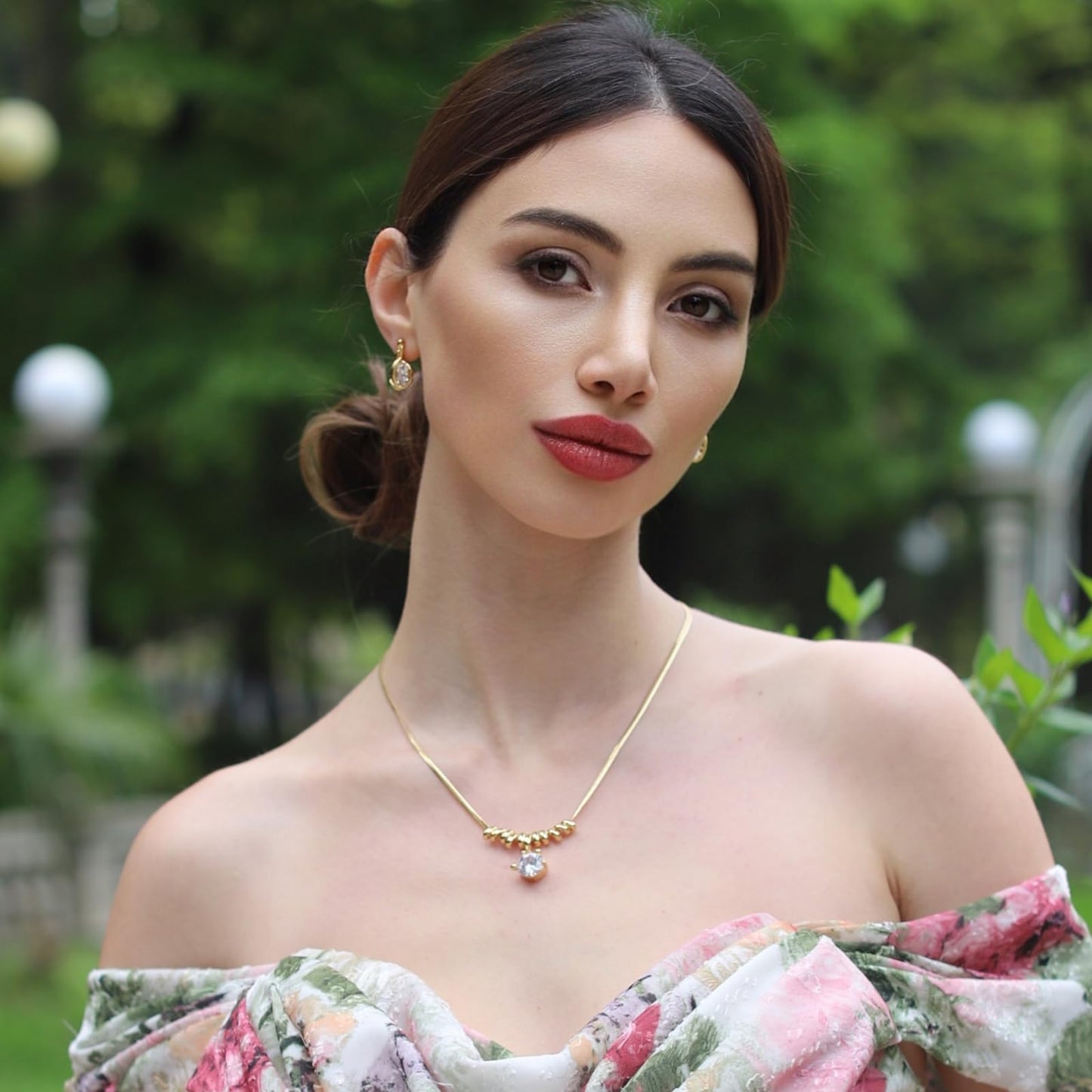 Milan Chiva 14K Gold Chunky Choker Plated Necklace for women, Dainty Trendy Non Tarnish Pendant Charm Necklaces Fashion Jewelry for Women Diamond ABU-MNS-1055GD
