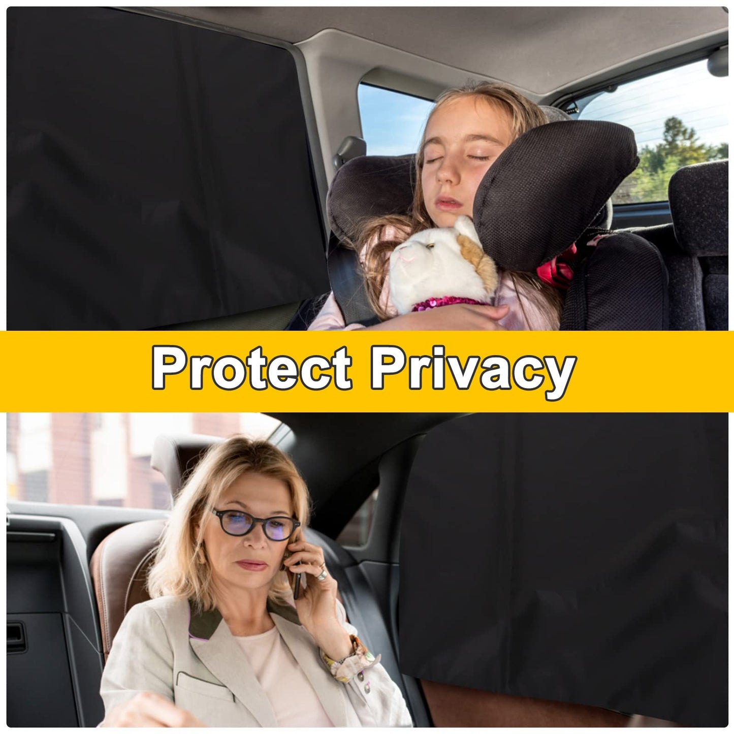 Lechin Car Window Shades for Side Window (2 Pack) - Car Window Shade for Baby - 31.5 * 20 in - with 10 M40 Magnets - Block Heats and UV Rays