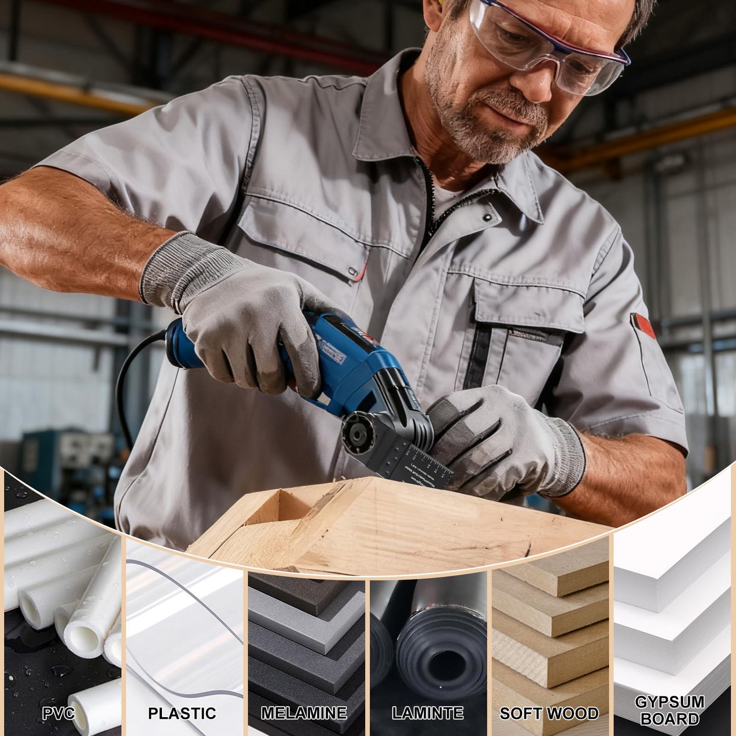Diagtree Oscillating Saw Blades, Diagtree 115PCS Titanium Oscillating Multitool Blades for Metal, Wood and Plastic, fit Dewalt Milwaukee Ryobi Fein Dremel Bosch Rockwell Makita Porter(Titanium, 115)