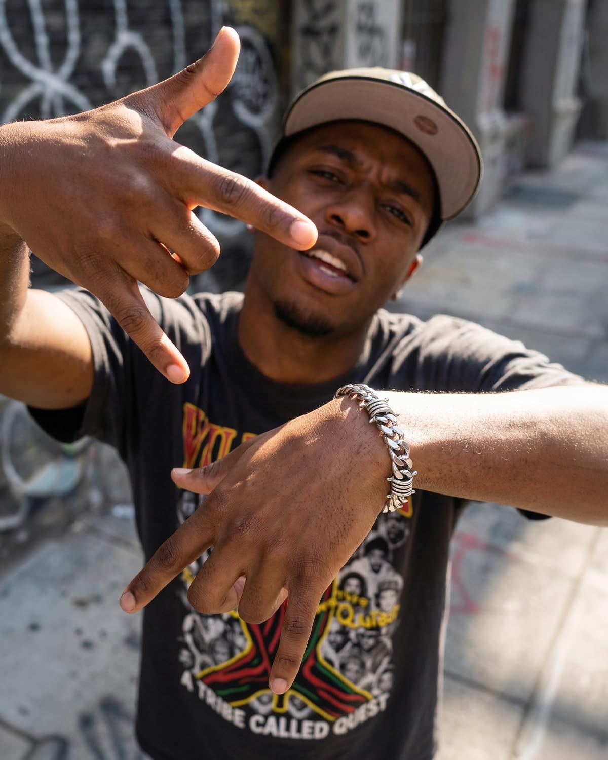 LuxGoth Stainless Steel Barbed Wire Thorns Chunky Cuban Link Chain Bracelet Gothic Punk Rock Biker Vintage Viking Brambles Link Curb Bracelet Jewelry for Men Women Silver GTS-B1B45057