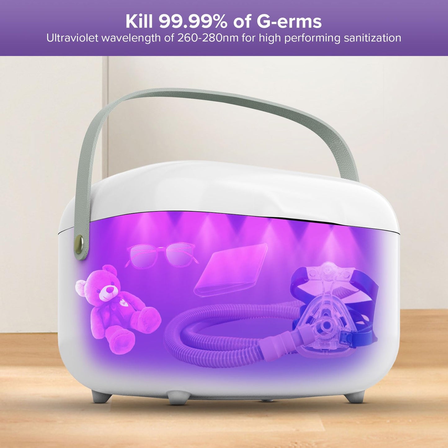 SANSI UV Light Sanitizer Box with 360° UVC Chips, Sanitizes in 5 Minutes 5.1L Large Capacity Sanitizer for Baby & The Whole Family (10W)