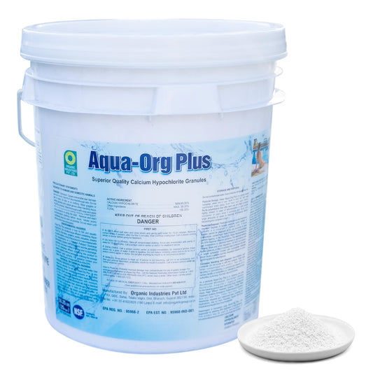 Pool Shock by Aqua Org Plus - 65% Granular Cal Hypo - Swimming Pool Shock for In-Ground, Above Ground, Spas & Hot Tubs - 50 Pound Pail