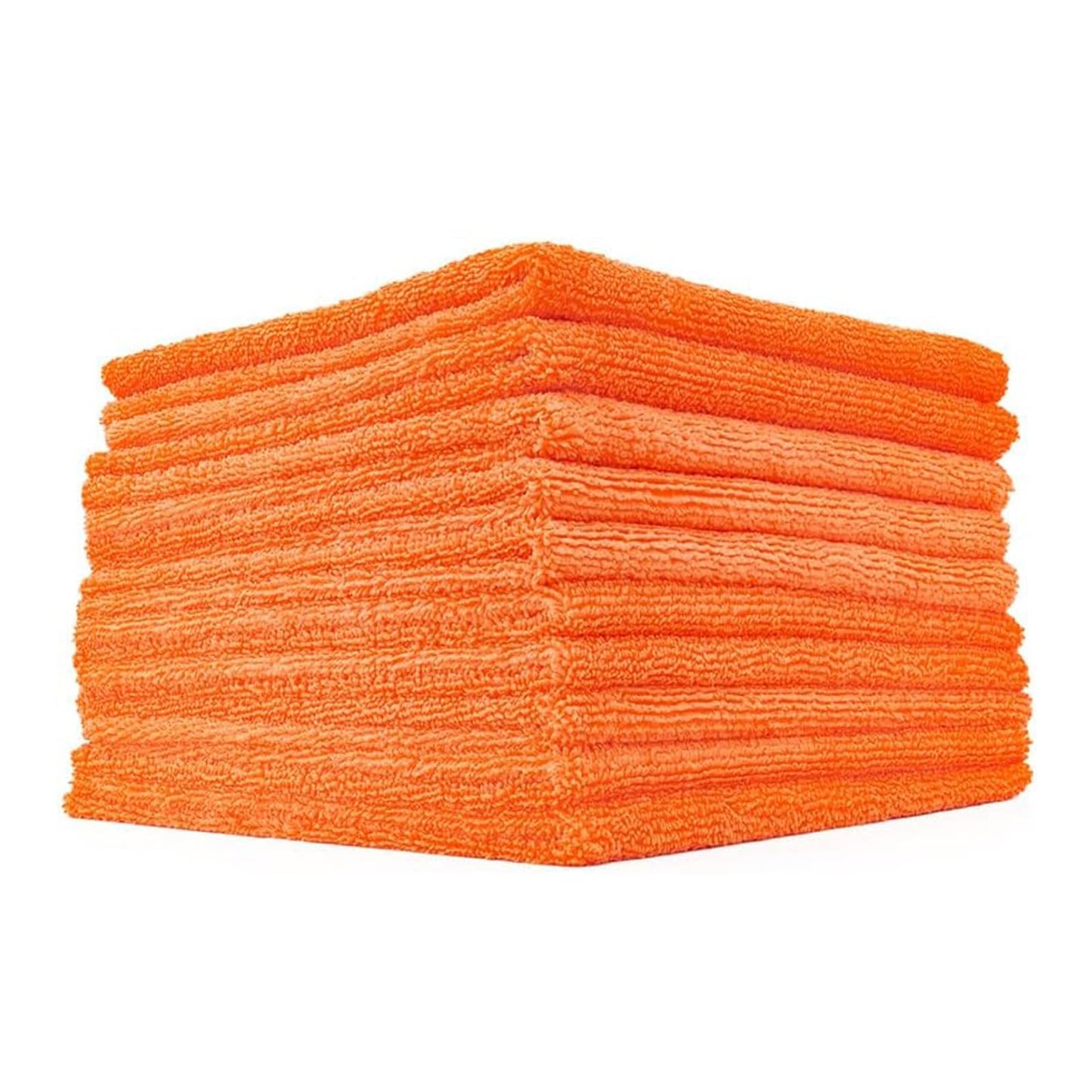 The Rag Company - Edgeless 365 Microfiber Towels (10-Pack) Premium 70/30 Blend, Professional Polishing, Wax Removal, Auto Detailing, 365gsm, 16in x 16in, Orange
